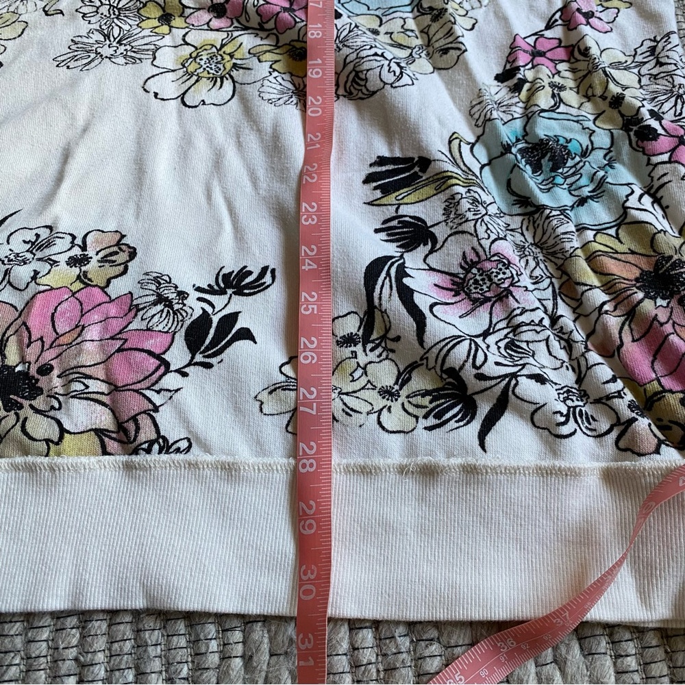 Free People Floral Off-the-Shoulder Sweater - Cream and Multicolor - Picture 11 of 11